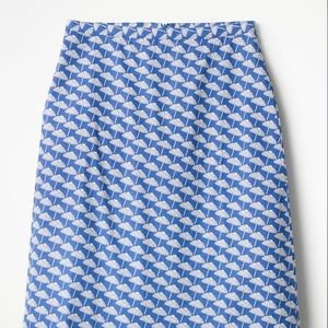 Boden Printed Cotton A-Line Skirt Blue Parasol 6